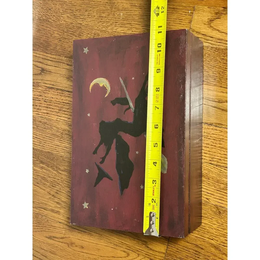 Whimsigoth Celestial Witch Jewelry Box Hand Painted Halloween